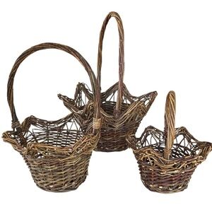 Vintage Set of Three Wicker Stacking Baskets